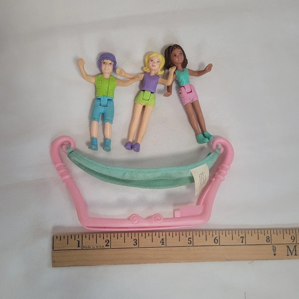 Polly Pocket Vintage 2003 McDonalds Happy Meal Hammock and 3 Figures